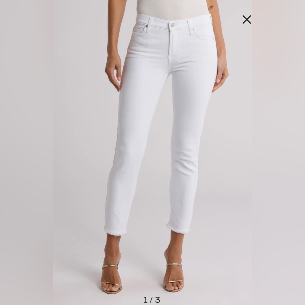 Nwt Roxanne Ankle Chic White Denim Jeans